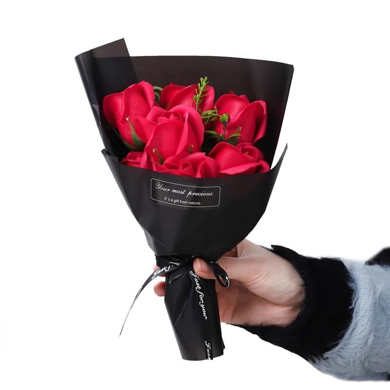 

Eternal Rose Flower Bouquet Artificial Flower Valentine s Day Party Home Decoration Mother s Day Anniversary Gift Wedding Decor 1Pcs червоний
