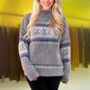 New semi-turtleneck chenille knitted sweater top christmas snowflake pullover sweater women's trend