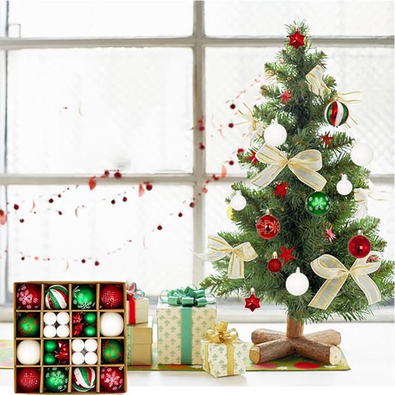 42Pcs Christmas Ball Decorations Colorful Electroplated Round Ball Xmas Tree Hanging Ornaments Home Party New Year Gift Navidad