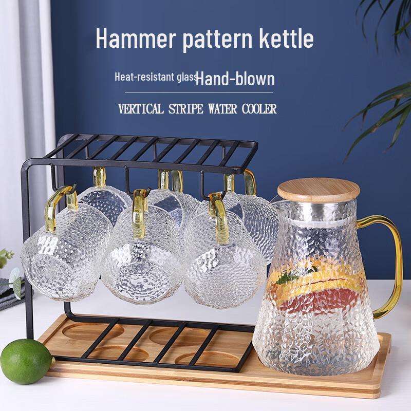 Segana Hammered Glass Pitcher & Drinkware