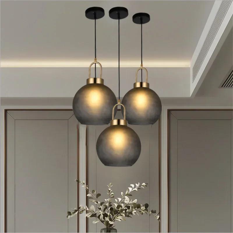 Modern Creative Glass Ball Pendant Light Nordic Home Decoration Restaurant Pendant Light Bedroom Bedside Lamp Lighting Fixture
