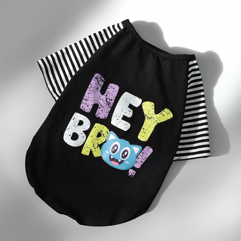 

1 шт. милая летняя футболка для собаки, мягкая одежда для питомцев для маленьких и средних собак и кошек, для повседневной носки, предотвращает выпадение шерсти XS чёрный