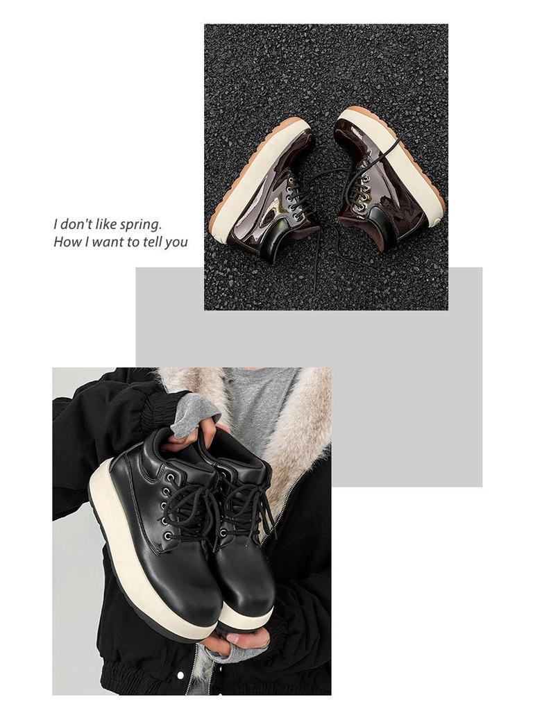 Big Yellow High Top Boots - Cute, Ugly-Cute, Thick Sole, All-Match Men's Footwear, Spring 2025 Edition.