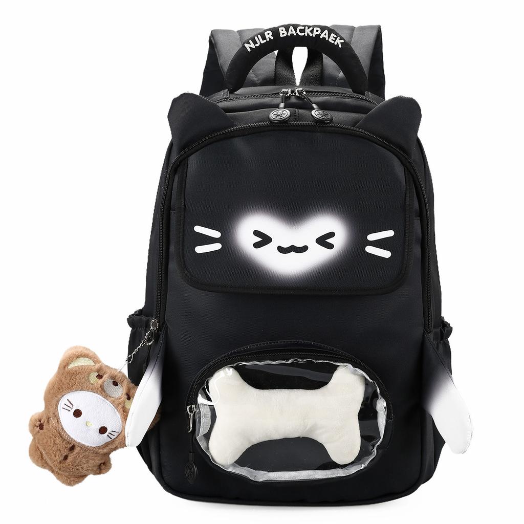 Schoolbag Backpack Japanese Printed Cute Girl Backpack Transparent Large Capacity College Style Campus Class Student School Bag