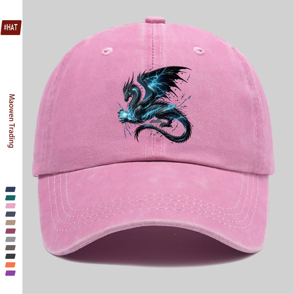 pc pcs Unisex Adjustable Trucker Baseball Cap with Blue Dragon Print Snapback Buckle Closure Lightweight Suitable for Daily
