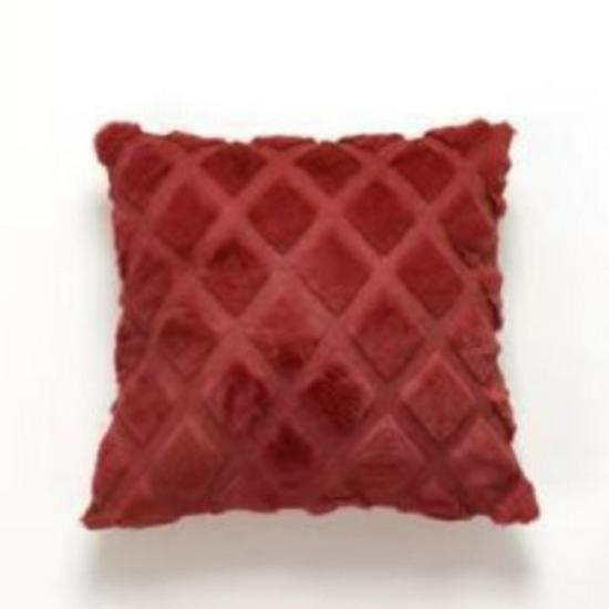 Solid Color Geometric Embroidered Plush Sofa Pillowcase