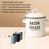 Vintage Enamel Bacon Grease Container with Lid Rustic Farmhouse Grease Container with 2 Handles Kitchen Oil Storage Jar for Storing Lard Spices Soup