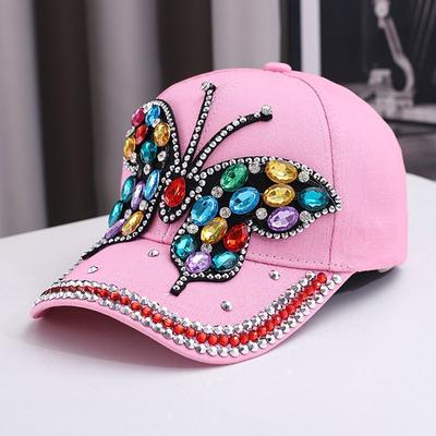 Hat Women's Water Diamond Butterfly Duck Tongue Hat Summer Versatile Sunshade Sun Hat Fashion Casual Baseball Hat