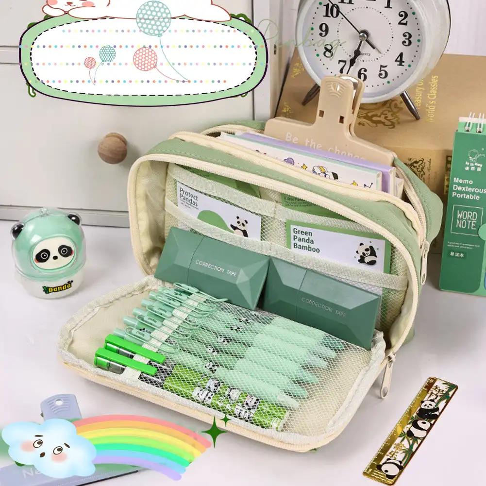 Transparentní pouzdro na tužky Kawaii Velkokapacitní vodotěsná krabička na pera pro dívky Kosmetická taštička Psací potřeby Kancelářské školní potřeby