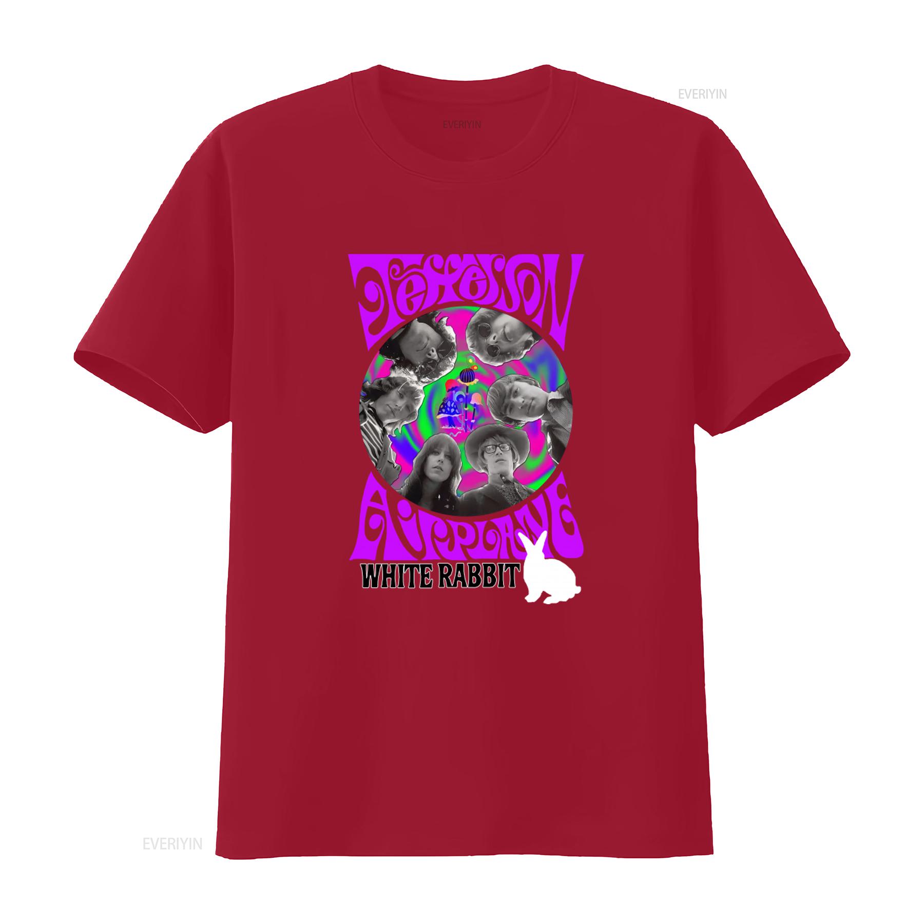 White Rabbit Jefferson Airplane T Shirt Retro Surrealistic Design Best Friend Idea vintage Washed graphic Versatile Stretched S