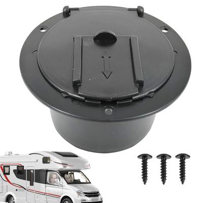 Capac cablu RV, Capac priză RV, Trapă alimentare camper, Capac cablu RV rotund negru