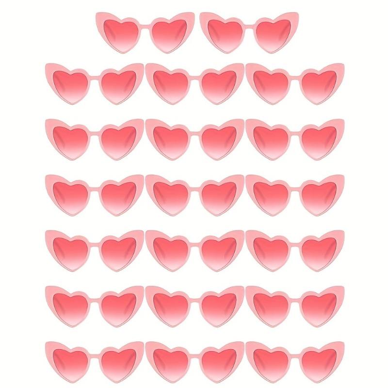 20 Pieces of Pink Heart-shaped Glasses Suitable for Women Retro Bridal Wedding Party Accessories Perfect for Birthdays