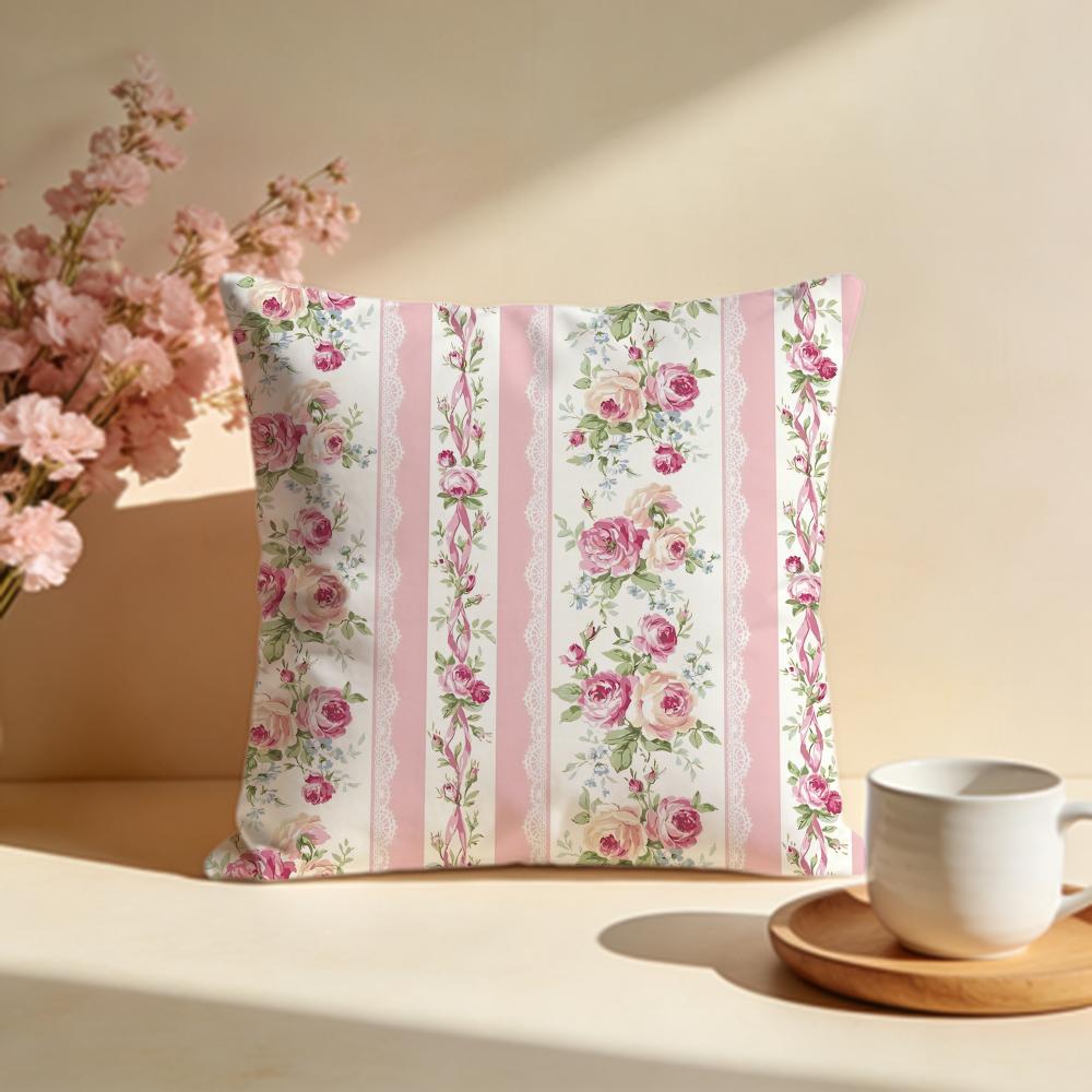 Delicate Art Petal Illustration Cushion Cover Soft Pillow Cases for Home Bedroom Living Room Sofa