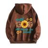 Women's Hooded Fashion Print Sweater with Wrap Collar and Velvet Lining for Autumn/Winter European & American Style