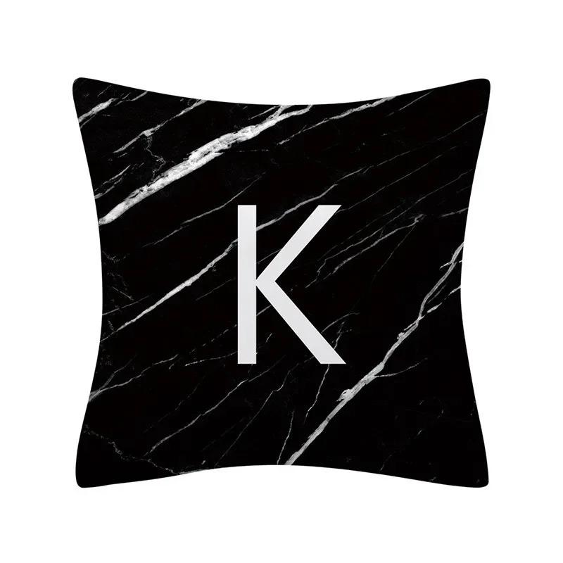Buchstabe Marmor Textur Druck Kissenbezug Nordisch Schlicht Zimmer Heimdekoration Büro Sitz Wohnzimmer Sofa Kissenbezug