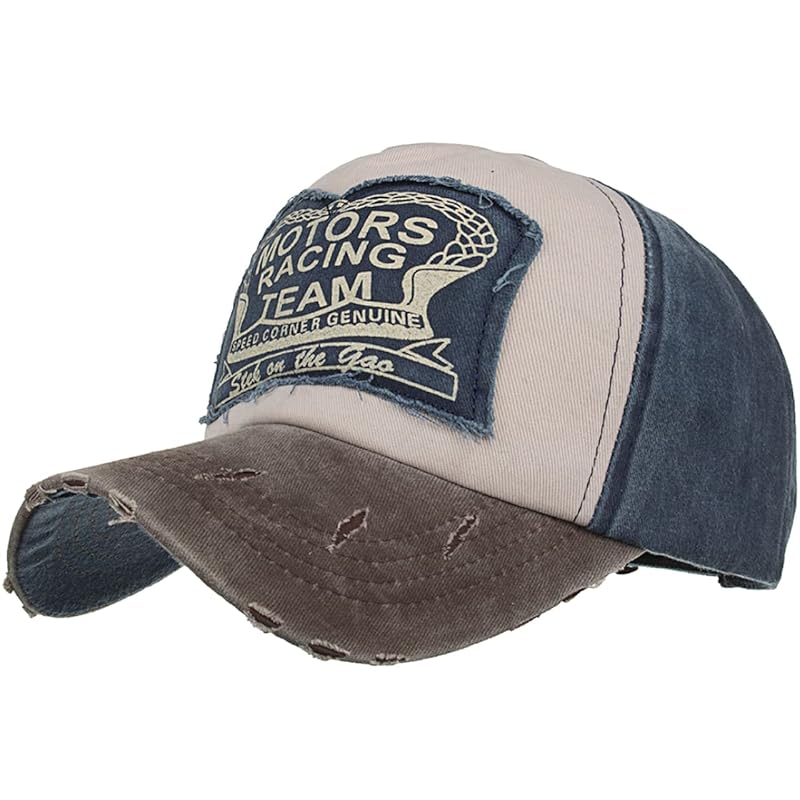 

[White Fang] Cap damage processing English letters hat sports running outdoor ladies men s CA679 (Navy Coffee)