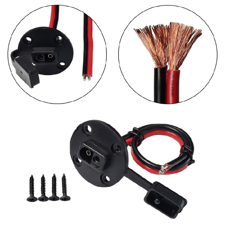 Weatherproof SAE Socket Sidewall Port Extension Cable Quick Connect Panel 12AWG