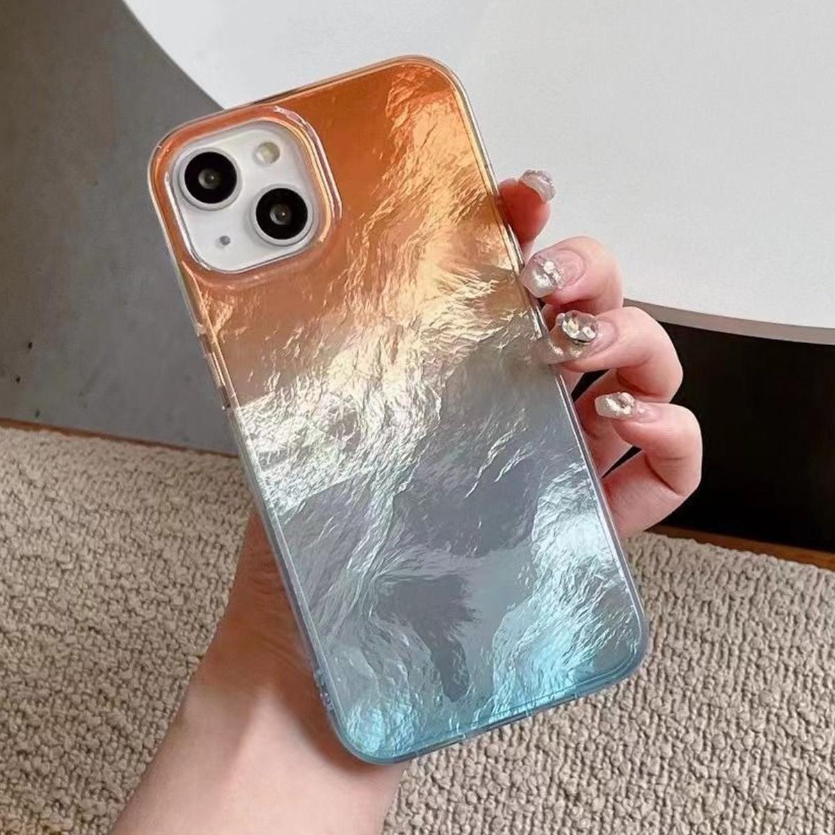 

Large Hole Vortex Tin Foil Pattern Transparent Phone Case Imd for Apple Phone Protective Case Hanging Rope Simple Japanese and Korean Fashion Ins For iPhone 17PROMAX