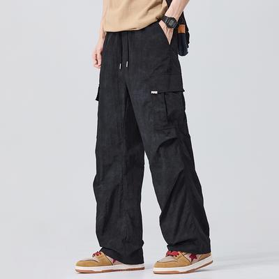 Men Classic Design Multi Flap Pockets Cargo Pants Men Loose Fit Cargo Pants Male Skateboarding Street Camping Trousers