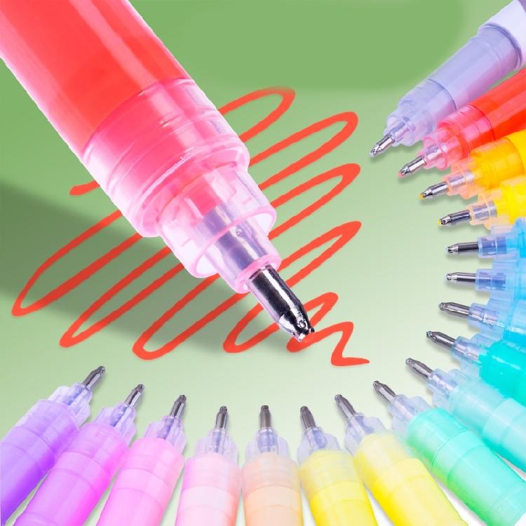 12Pack Glowing in the Dark Acrylic Paint Markers Pen Non Skip Ink Flow for Crafts and Decorations