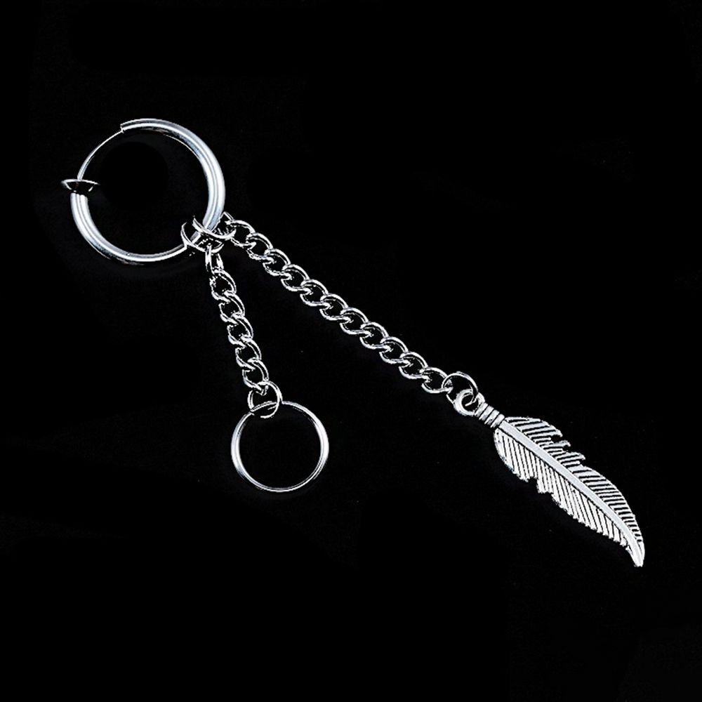 

Серьги Модные украшения Мужские серьги-гвоздики Мужские серьги-клипсы Серьги-кольца с перьями Серьги в корейском стиле D Non-piercing earrings