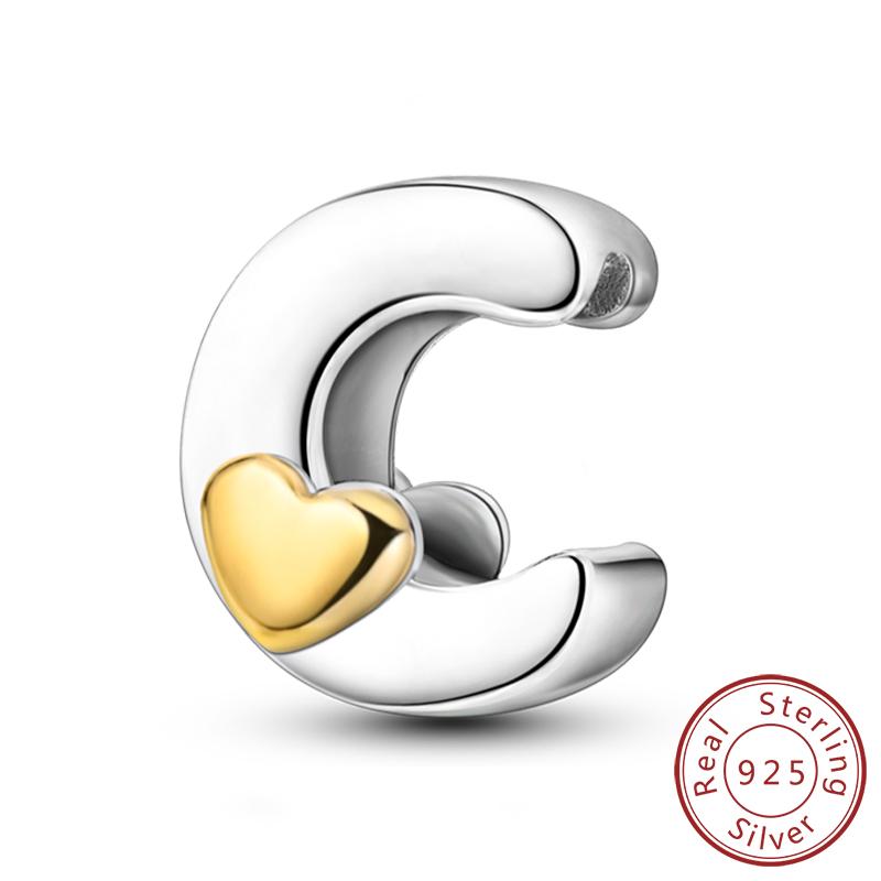 Copper 26 Letters A-Z Alphabet Charm Heart Love Letter Bead Fit Bracelet Diy Charm For Woman Jewelry Making