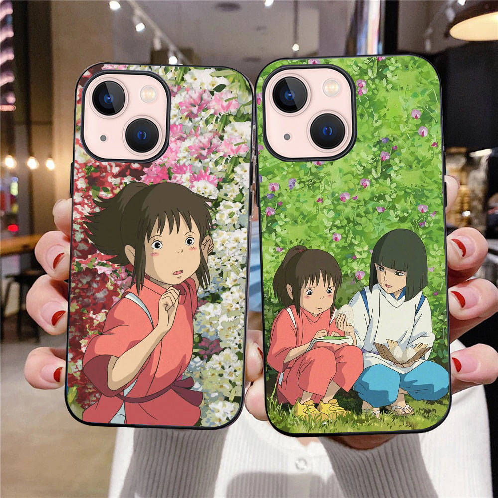 B-8 Spirited Away Black Case for Samsung S24 S23 S22 S21 S20 FE S10 Lite Ultra S7 S8 S9 Plus A05S A11 A12 A13 A15 A22 A24 A25 A32 A52 A71 5G