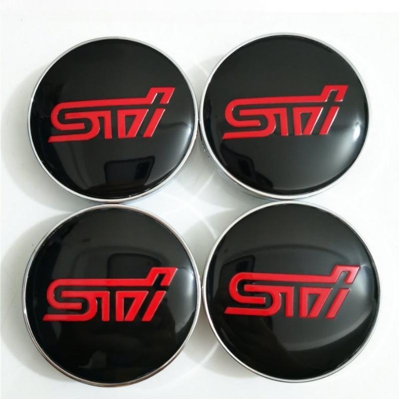 4pcs 60mm Applicable To Subaru Hub Cover STI Red Tire Center Cover Tire and Car Wheel Styling Accessories