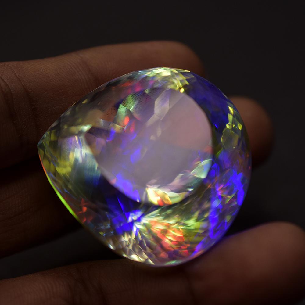 Lab-Created Rainbow Topaz Loose Gemstone 212 Ct Mystic Pear Cut for Jewelry Making and Crafts
