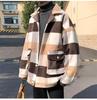 Men's Korean Style Woolen Plaid Coat - Trendy, Handsome, Loose Fit Windbreaker Jacket