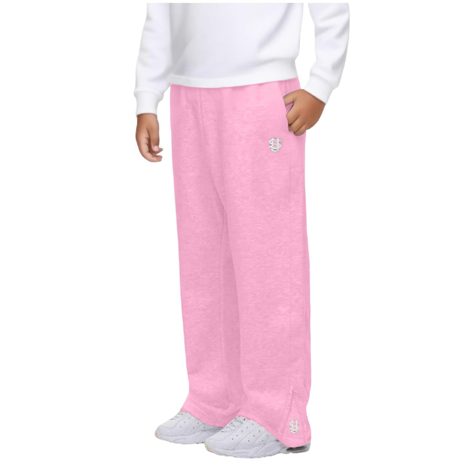 Jungen und Kinder Schnürzug Lässige Bequeme Sporthosen Mit Großer Tasche Elastischer Bund Und Seitentasche Hose 160 rosa