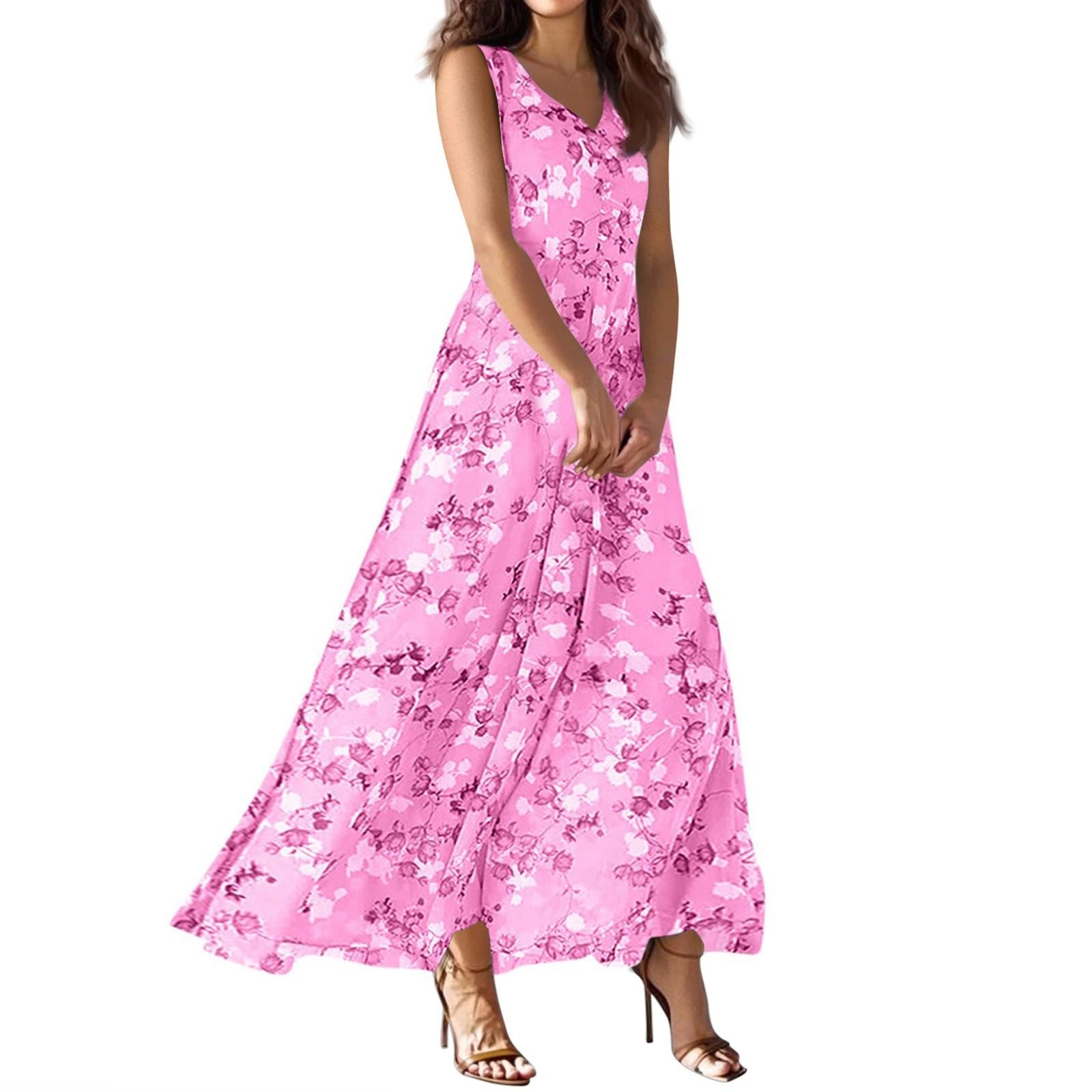 

Женское летнее повседневное модное платье с V-образным вырезом без рукавов S