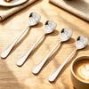 Heart Shaped Coffee Spoons Set of 4,Stainless Steel Teaspoons,Engraved Dessert Spoon for Coffee Tea Ice Cream Yogurt,Multi‑Color Gift Spoons