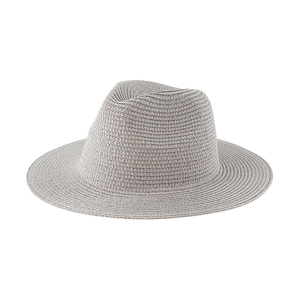 Straw Hat Solid Color Straw Top Hat Women, Seaside Beach Sunshade Sun Protection Panama Jazz Hat