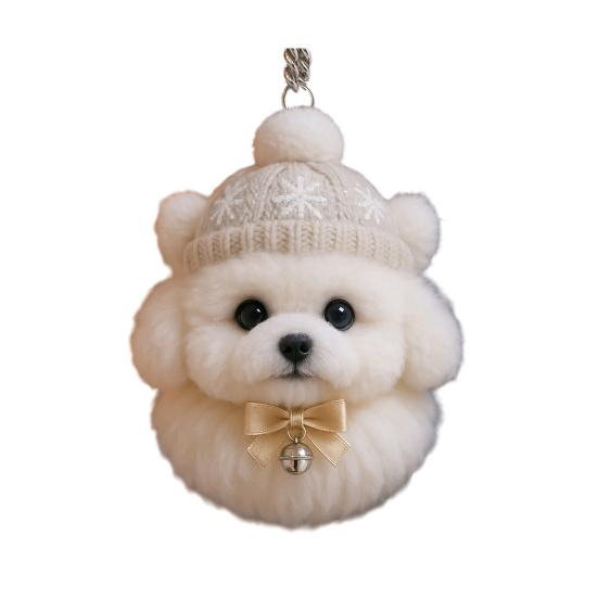 Winter Acrylic Cat Hanging Decoration Christmas Tree Knitted Hat Kitten Dog Rabbit Hedgehog Hanging Ornament Animal Pendant