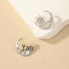 Korean Style Sun and Moon Retro Stud Earrings for Women