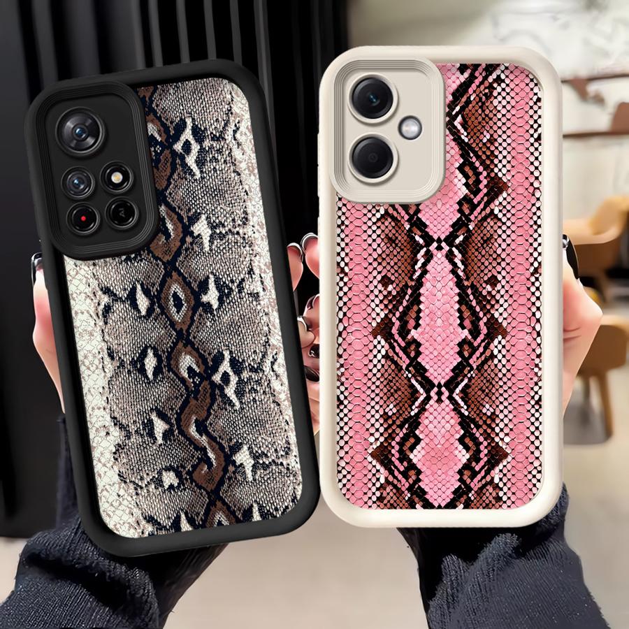 Phone Cover Case for Xiaomi Poco F8 C50 X3 NFC C61 X3 Pro C51 Snake Skin Pattern
