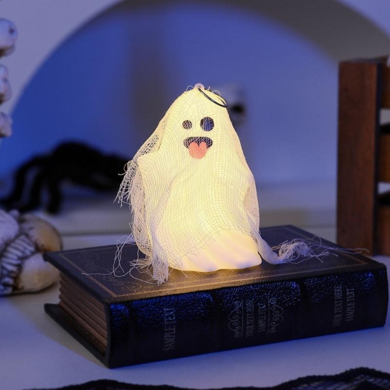 Halloween Party Decorations Outdoor/Indoor Hanging Ghosty Decors with Light for Tree,Yard,Window Halloween Ghosty Light