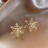 Elegant Christmas Snowflake Earrings with Sparkling Synthetic Zirconia for Daily Wear Holiday Parties Gift  Accessories