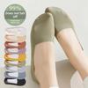 Women's No-Show Ice Silk Boat Socks - Breathable, Sweat-Absorbent, Non-Slip Cotton Bottom for Heels