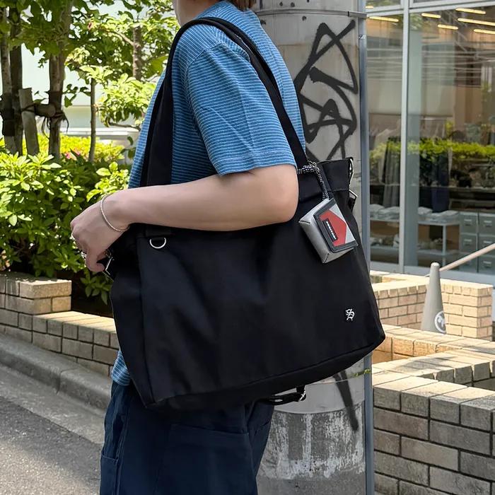 Canvas 2-Way Shoulder Bag_Black