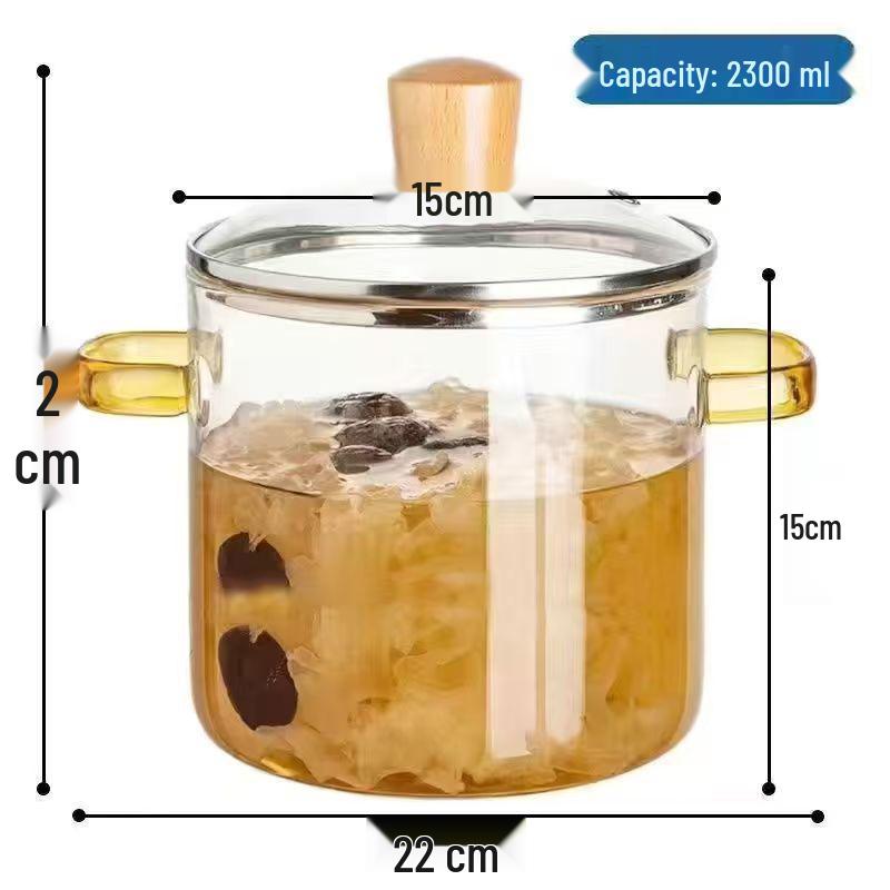 

Кастрюля для лапши из высокоборосиликатного стекла с крышкой - Кастрюля для супа с двумя ручками, популярная в интернете, для приготовления пищи.