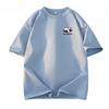 Summer Loose Fit Cotton T-Shirt with Panda Graphic Print and Five-Minute Sleeves