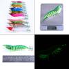 11CM22GLuminous Squid Shrimp Fake Bait Wood Shrimp Lure Bait Freshwater Saltwater Universal Bionic Fishing Bait Set