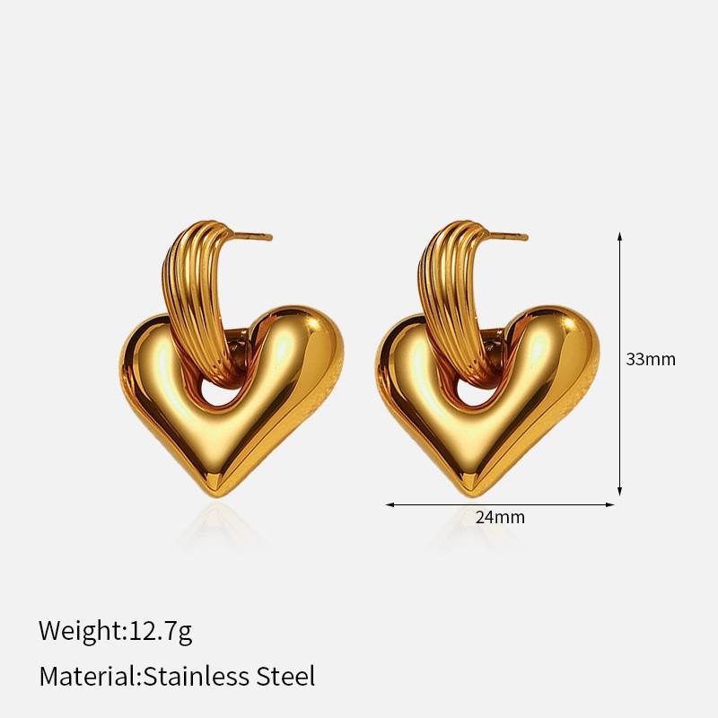 Ins Style Stainless Steel Earrings 18K Gold Plated Titanium Trendy Jewelry Men Women