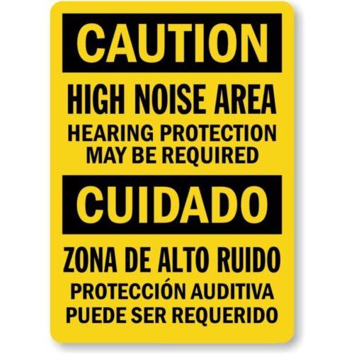 Bilingual High Noise Area Aluminum Weatherproof SignAluminum 20x30cm(7.8x11.8inch)