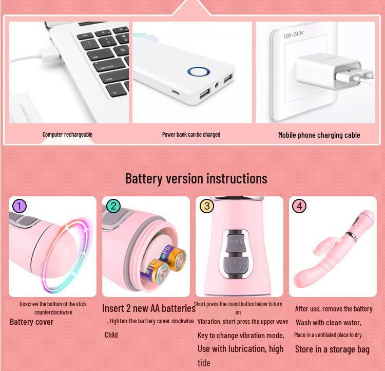 Rabbit Vibrator with Variable Speeds - Women's AV Rod for G-Spot Massage and Climax Stimulation