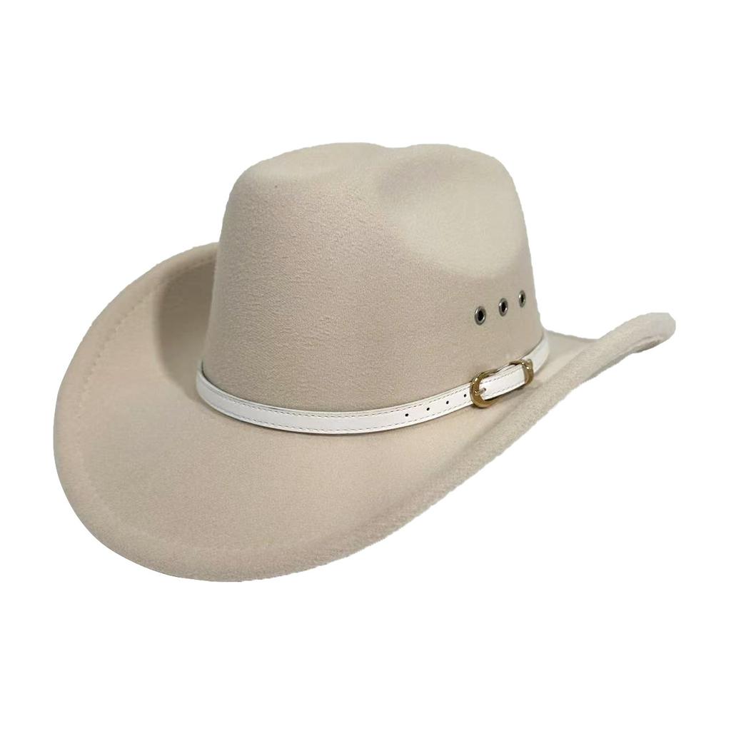 New Western Cowboy Hat One-Word Top Hat Big Eave Hat European And American Fashion Ethnic Style Jazz Hat