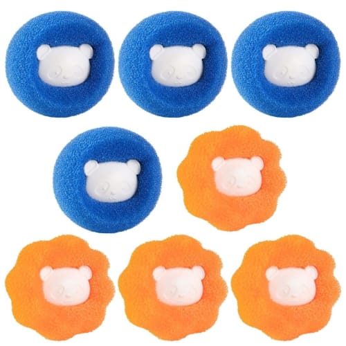 I'm So Happy Laundry Ball Sponge for Cat and Pet Hair, Hair Remover, Lint Remover for Washing Machines and Dryers, Drum Type, 8-Piece Set
