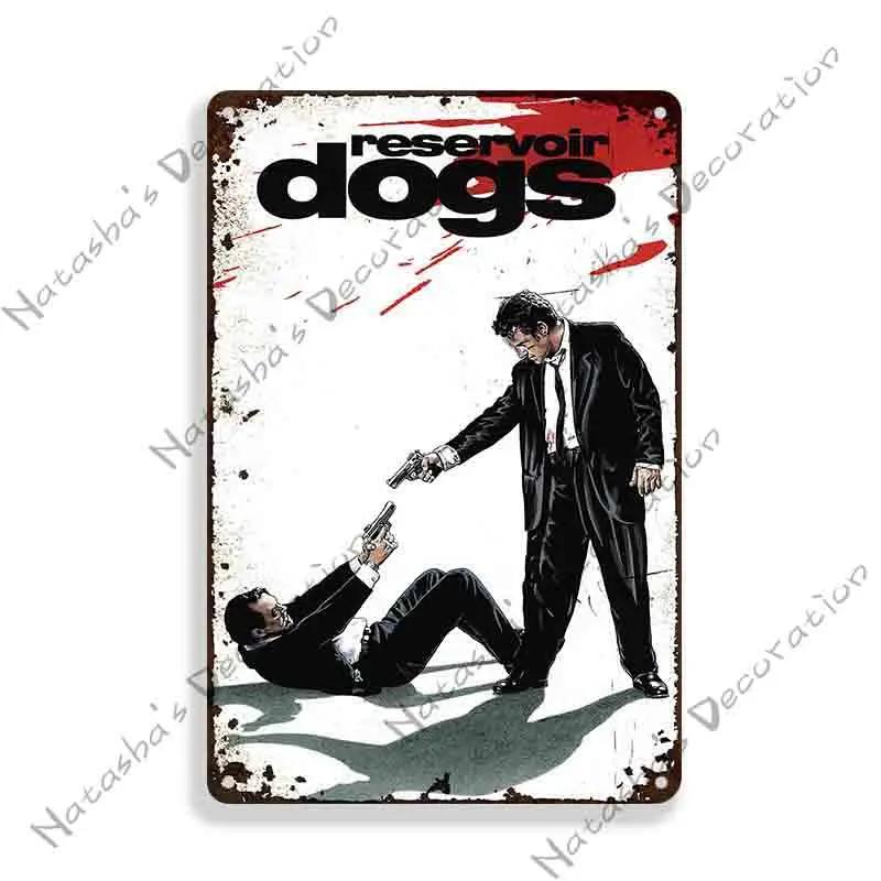 Reservoir Dogs Poster Klassischer Film Metallposter Vintage Metallschild Bar Zuhause Garage Wanddeko Metallplakette Industrielle Deko